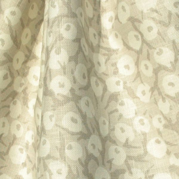 Hand printed fabric crabapple linen