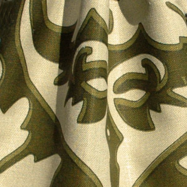 Hand printed fabric linen Damascus