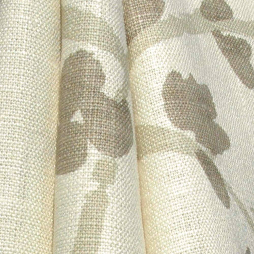 Hand printed fabric Ikebana Silk Ikebana Linen