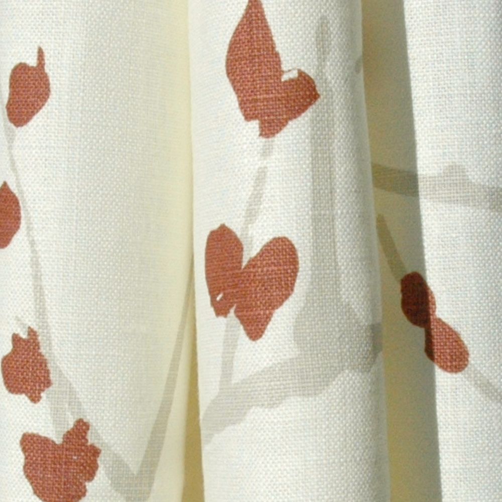 Hand printed fabric Ikebana Silk Ikebana Linen